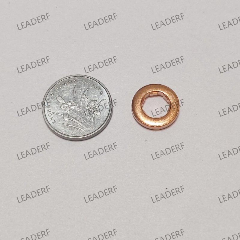 Heatshield washer copper M7*13*2.5 with 6 notches 